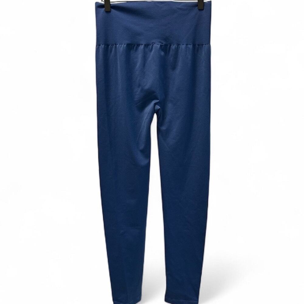 Wolford The Wonderful Leggings Sodalite Blue Cobalt Wide Band Compression Large - Picture 3 of 6